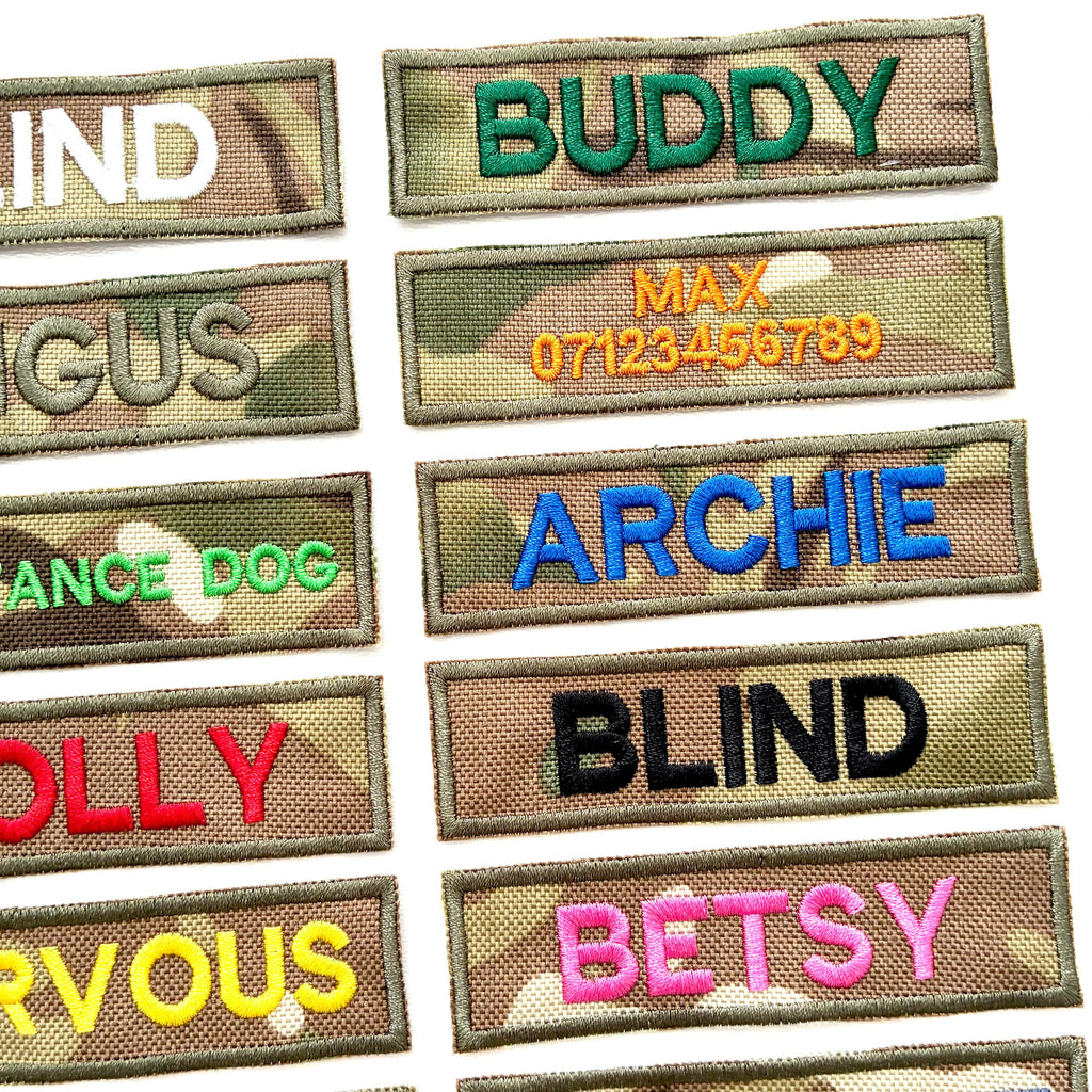 VELCRO® Patch To Fit Julius K9 Dog Harness Personalised Embroidered Camo Badge
