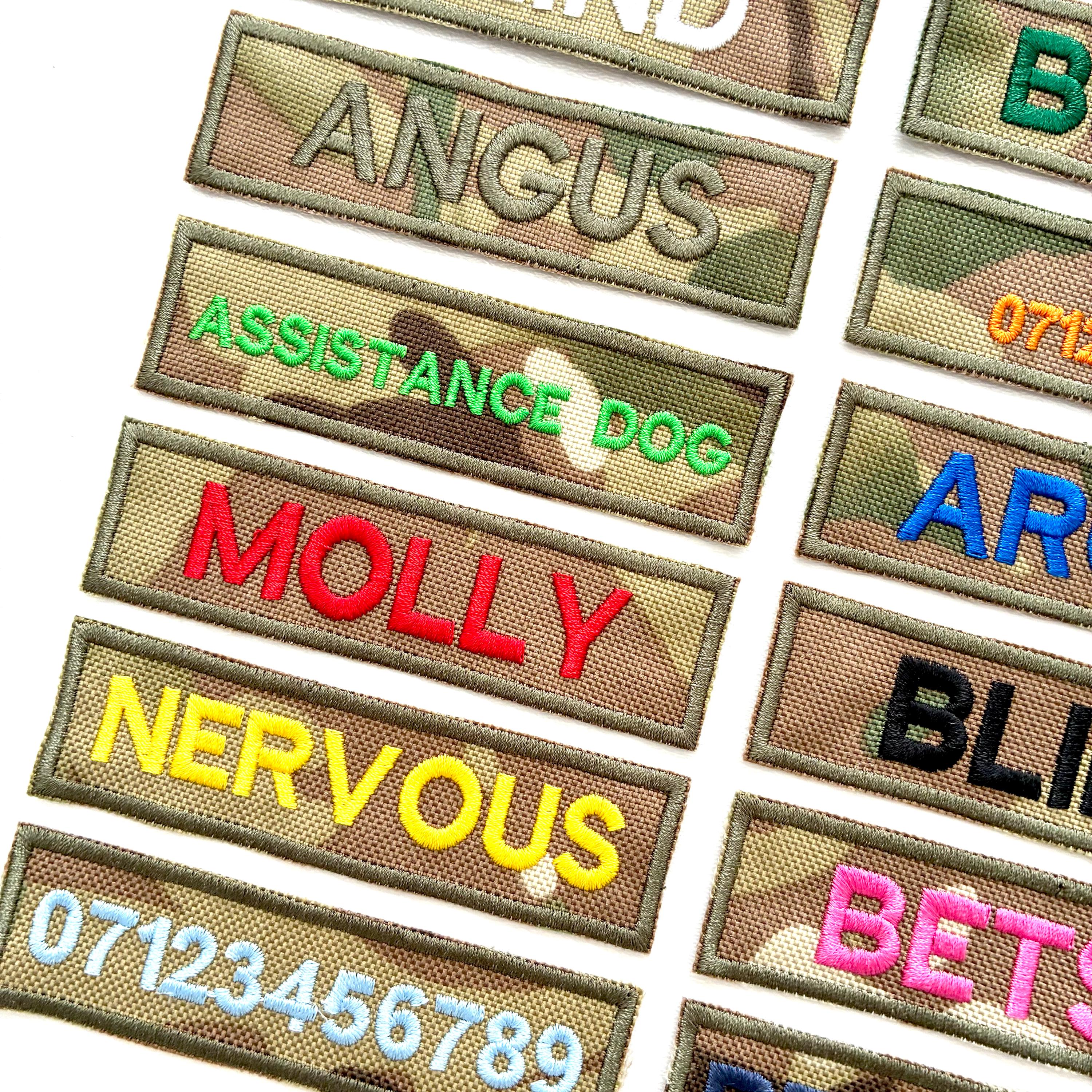 VELCRO® Patch To Fit Julius K9 Dog Harness Personalised Embroidered Camo Badge
