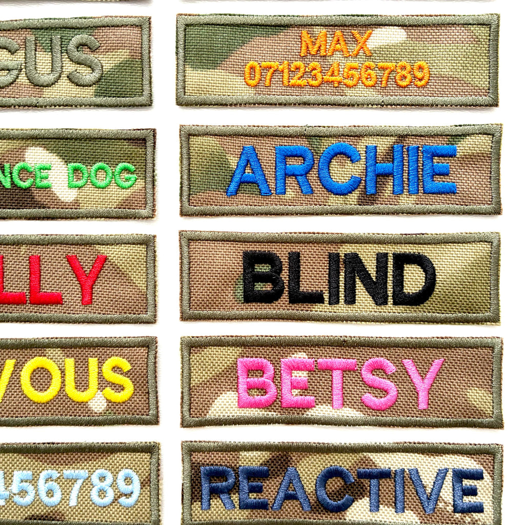 VELCRO® Patch To Fit Julius K9 Dog Harness Personalised Embroidered Camo Badge