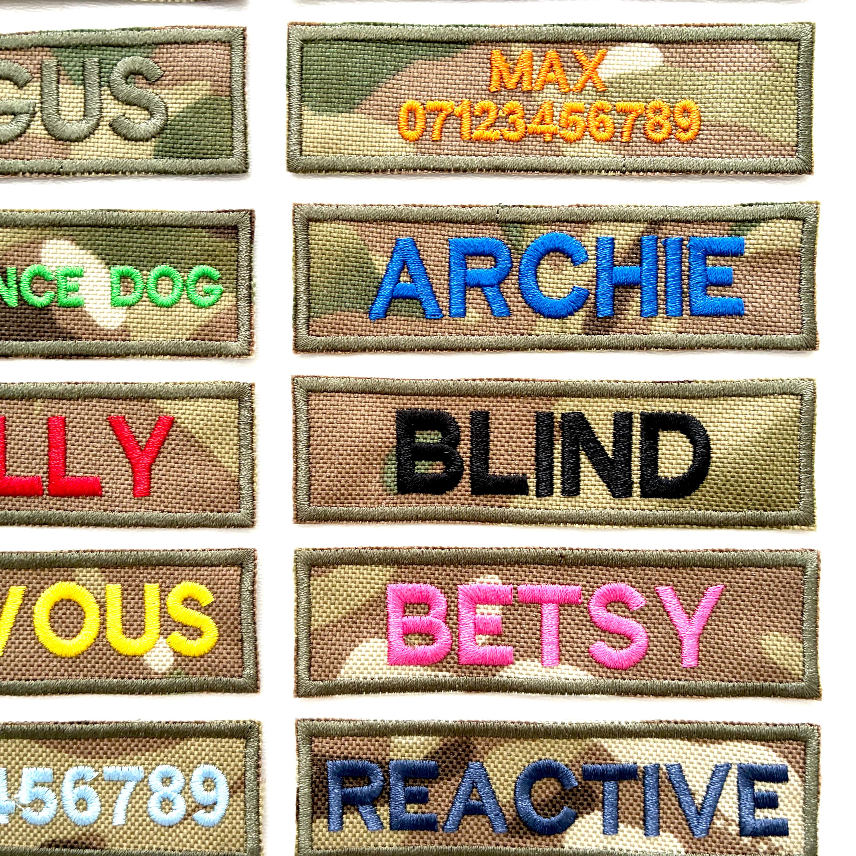 VELCRO® Patch To Fit Julius K9 Dog Harness Personalised Embroidered Camo Badge