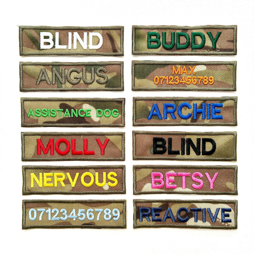 VELCRO® Patch To Fit Julius K9 Dog Harness Personalised Embroidered Camo Badge