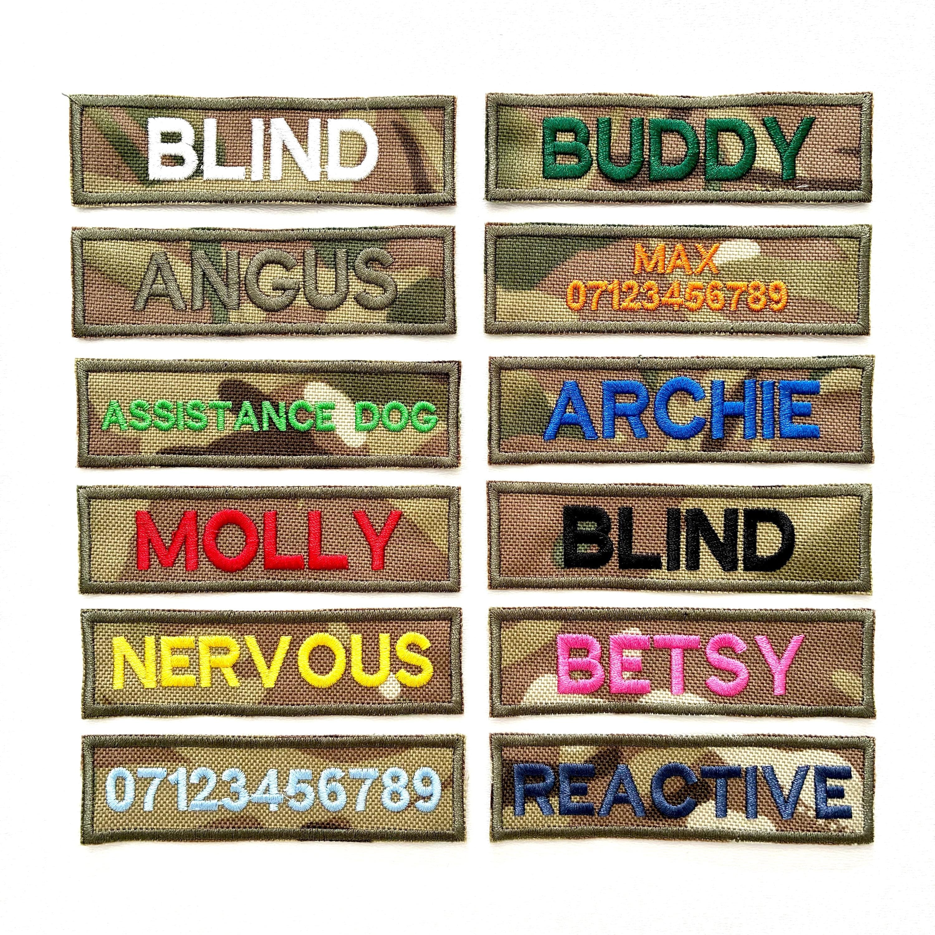 VELCRO® Patch To Fit Julius K9 Dog Harness Personalised Embroidered Camo Badge