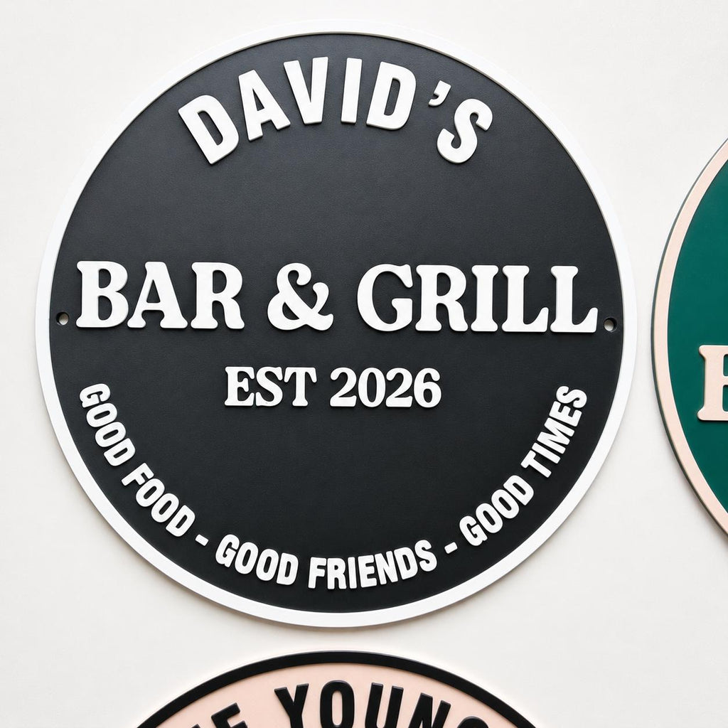 Personalised Plaque - BBQ Grill Garden Bar Fully Customised Wall Plate Sign Gift