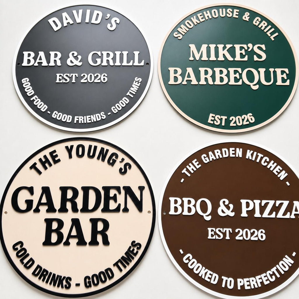 Personalised Plaque - BBQ Grill Garden Bar Fully Customised Wall Plate Sign Gift