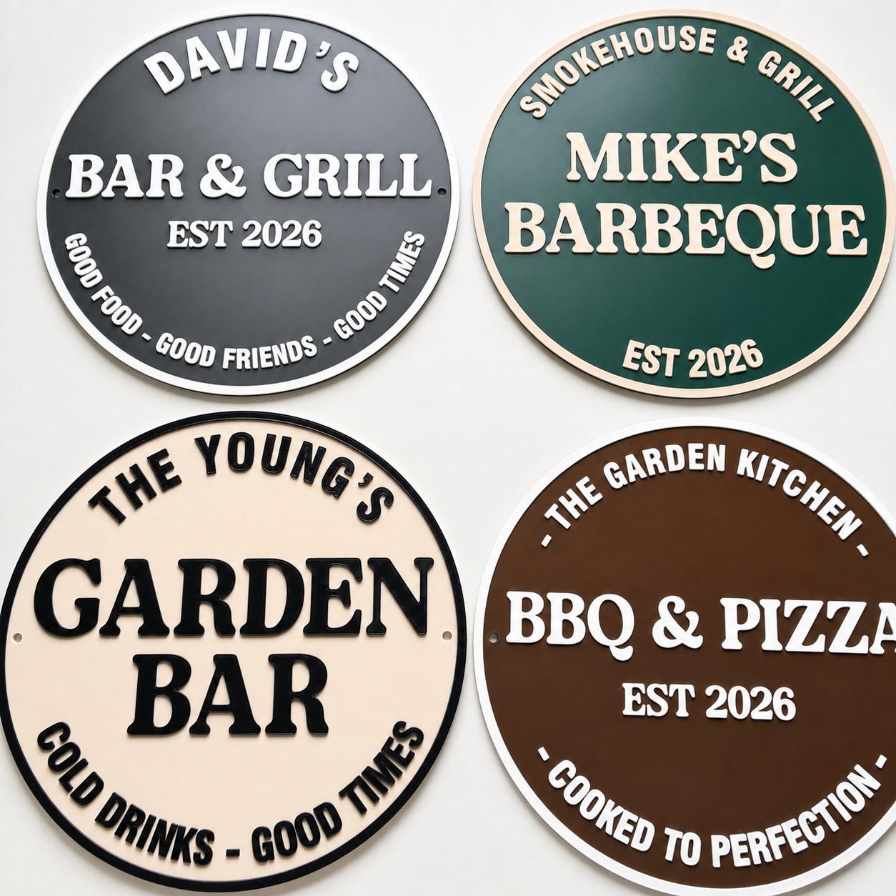 Personalised Plaque - BBQ Grill Garden Bar Fully Customised Wall Plate Sign Gift