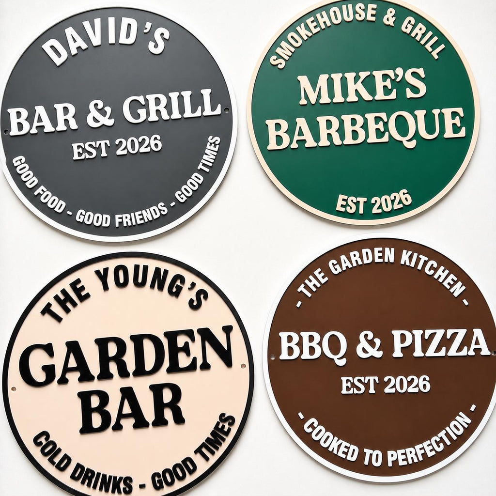 Personalised Plaque - BBQ Grill Garden Bar Fully Customised Wall Plate Sign Gift