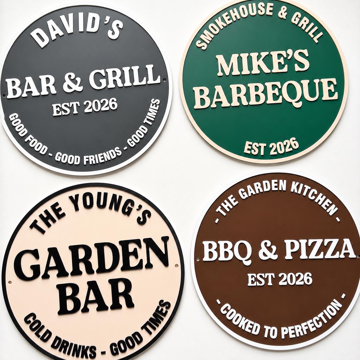 Personalised Plaque - BBQ Grill Garden Bar Fully Customised Wall Plate Sign Gift