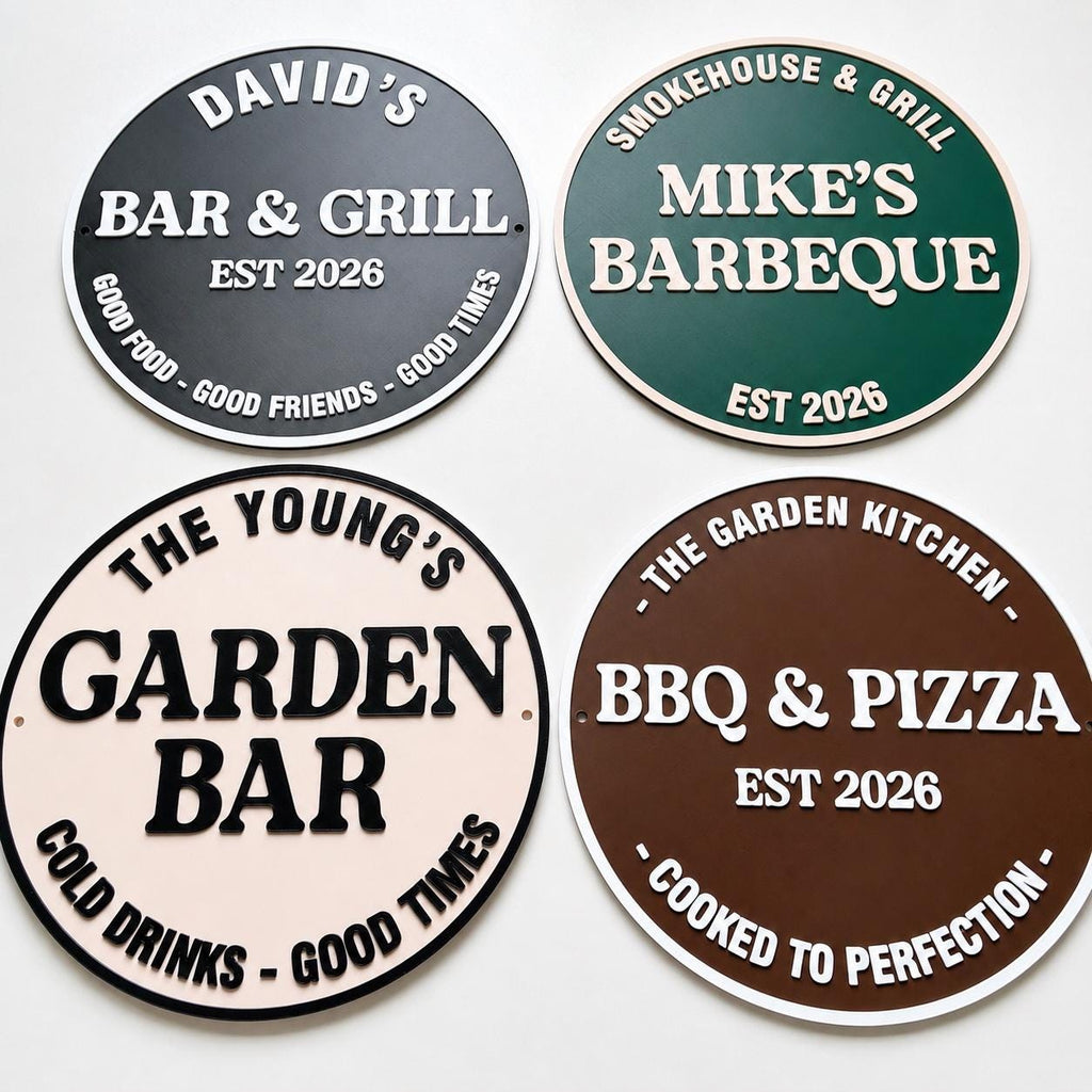 Personalised Plaque - BBQ Grill Garden Bar Fully Customised Wall Plate Sign Gift