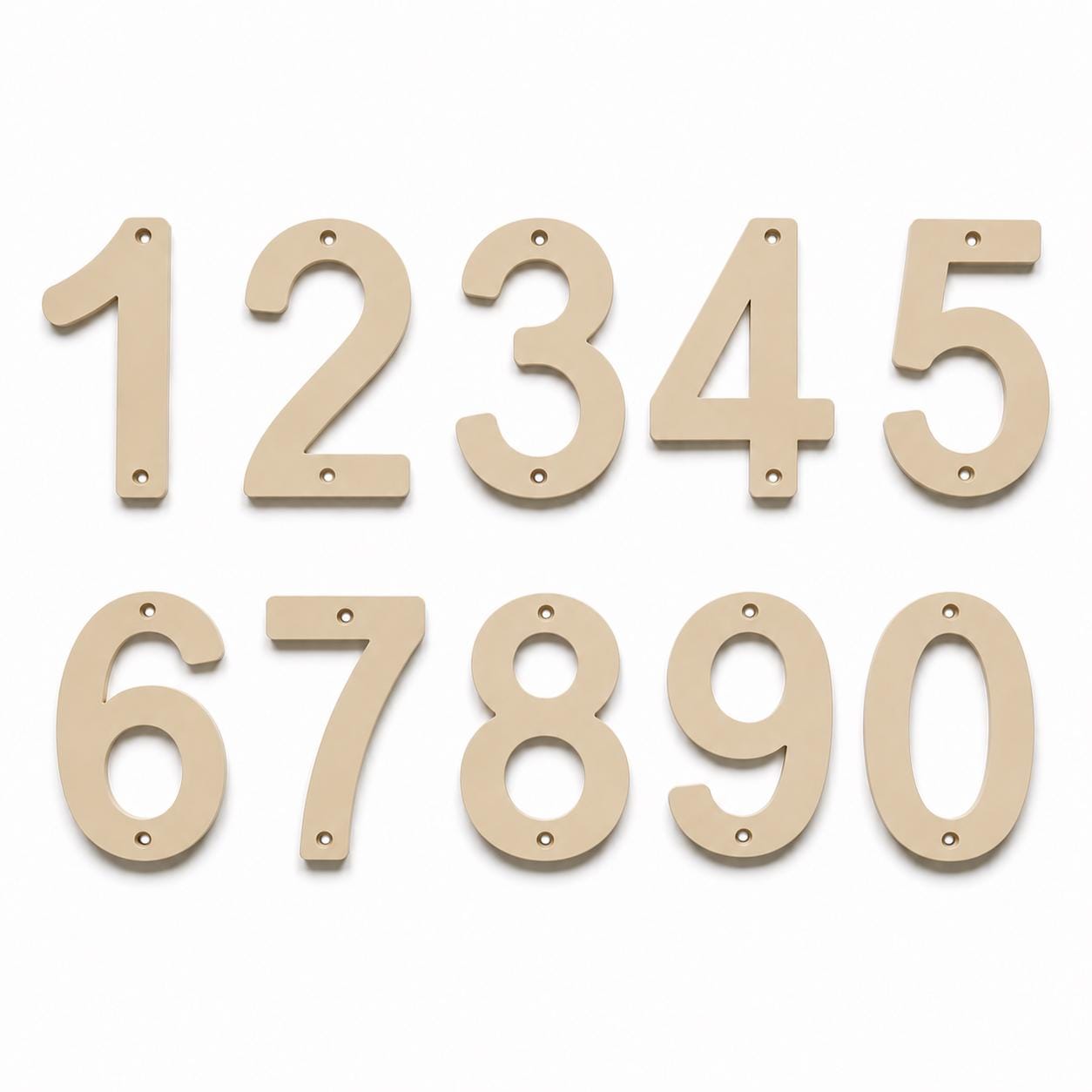 House Numbers – Front Door Sign Plaque Home Address Wall Mounted Screw Holes