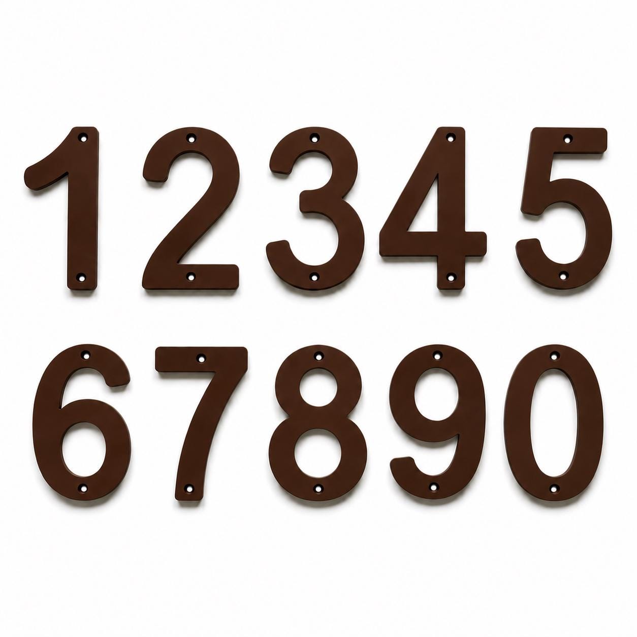House Numbers – Front Door Sign Plaque Home Address Wall Mounted Screw Holes