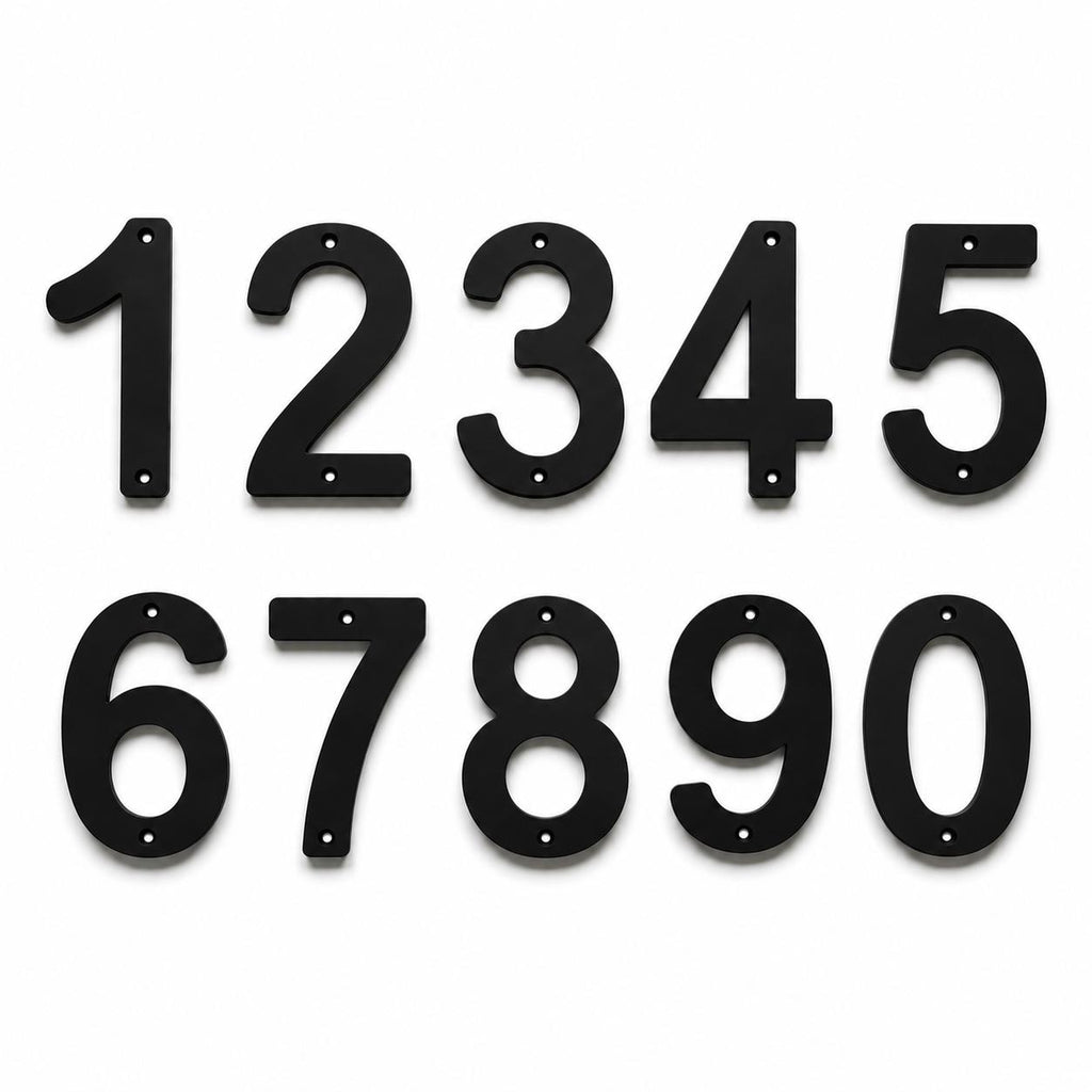House Numbers – Front Door Sign Plaque Home Address Wall Mounted Screw Holes