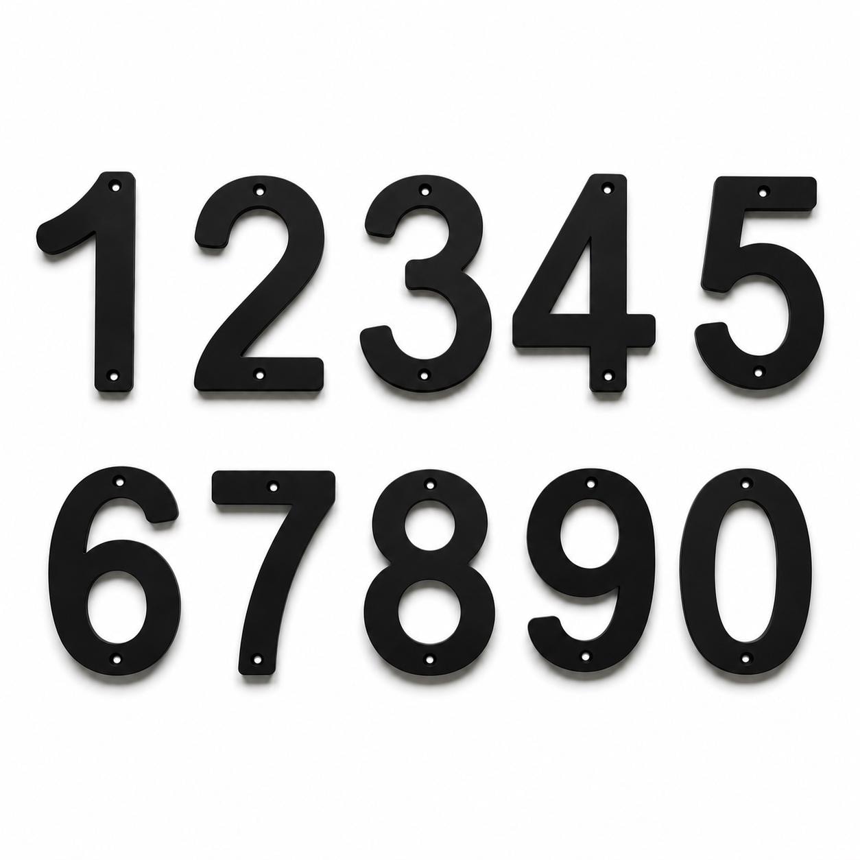 House Numbers – Front Door Sign Plaque Home Address Wall Mounted Screw Holes