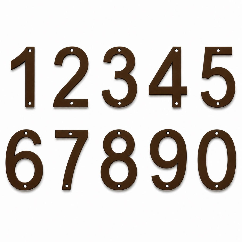 House Numbers – Front Door Sign Plaque Home Address Wall Mounted Screw Holes