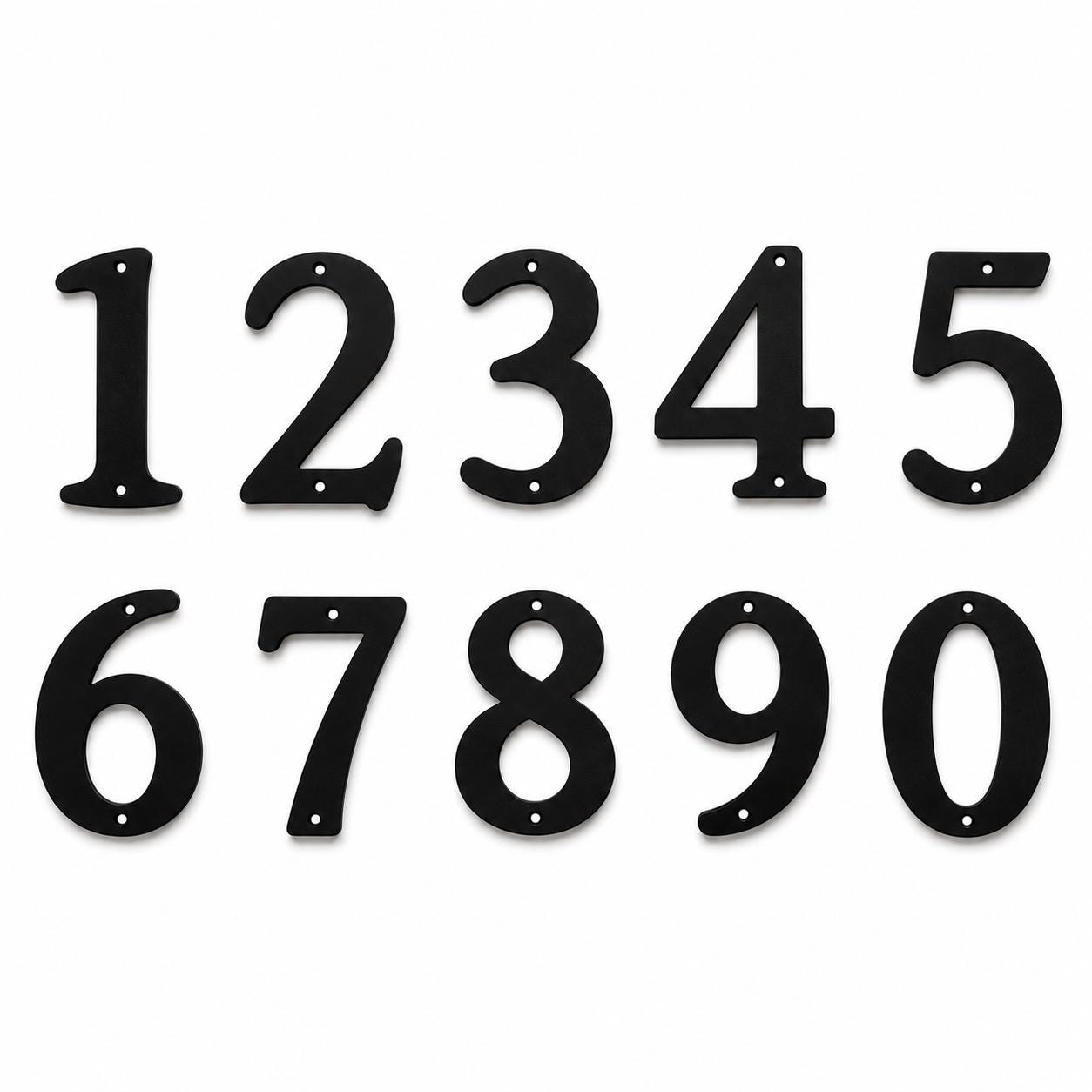 House Numbers – Front Door Sign Plaque Home Address Wall Mounted Screw Holes