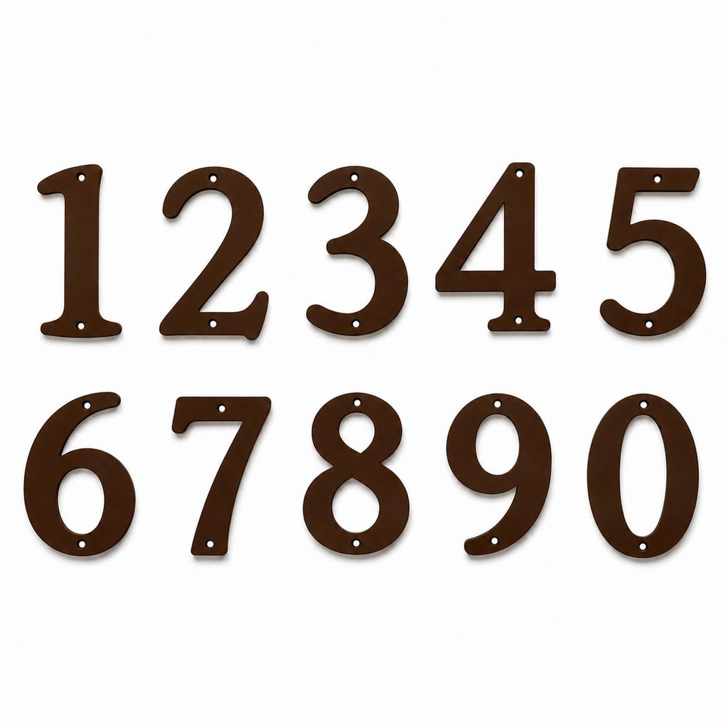 House Numbers – Front Door Sign Plaque Home Address Wall Mounted Screw Holes