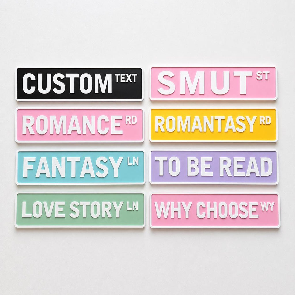 Personalised Book Genre Library Plaque Bookcase Shelf Decoration Plate Sign