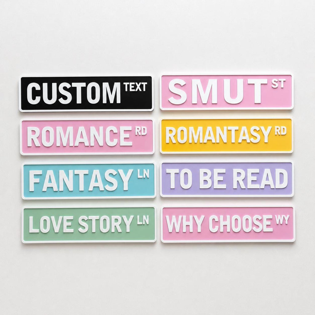 Personalised Book Genre Library Plaque Bookcase Shelf Decoration Plate Sign