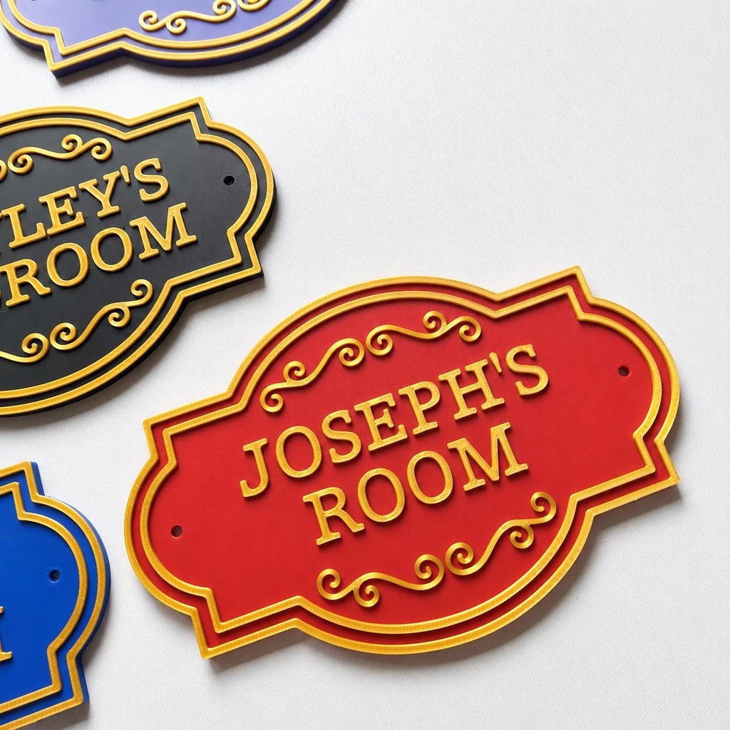 Personalised Kids Name Door Sign Custom Girls Boys Gold Bedroom Decoration Plate