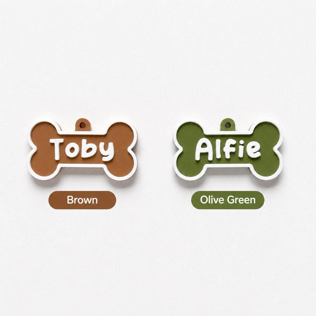 Personalised Pet Collar Name Tag - Custom Dog Puppy Cat ID Disk Bone Charm