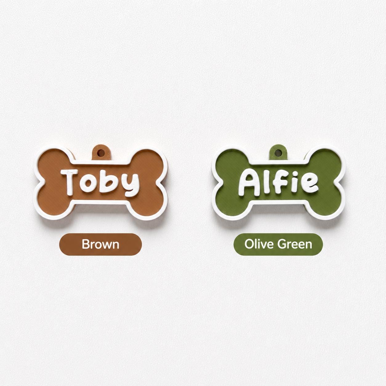 Personalised Pet Collar Name Tag - Custom Dog Puppy Cat ID Disk Bone Charm