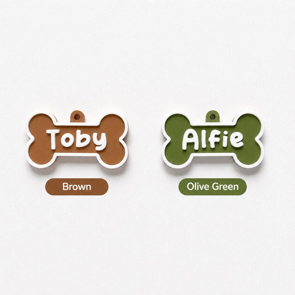 Personalised Pet Collar Name Tag - Custom Dog Puppy Cat ID Disk Bone Charm