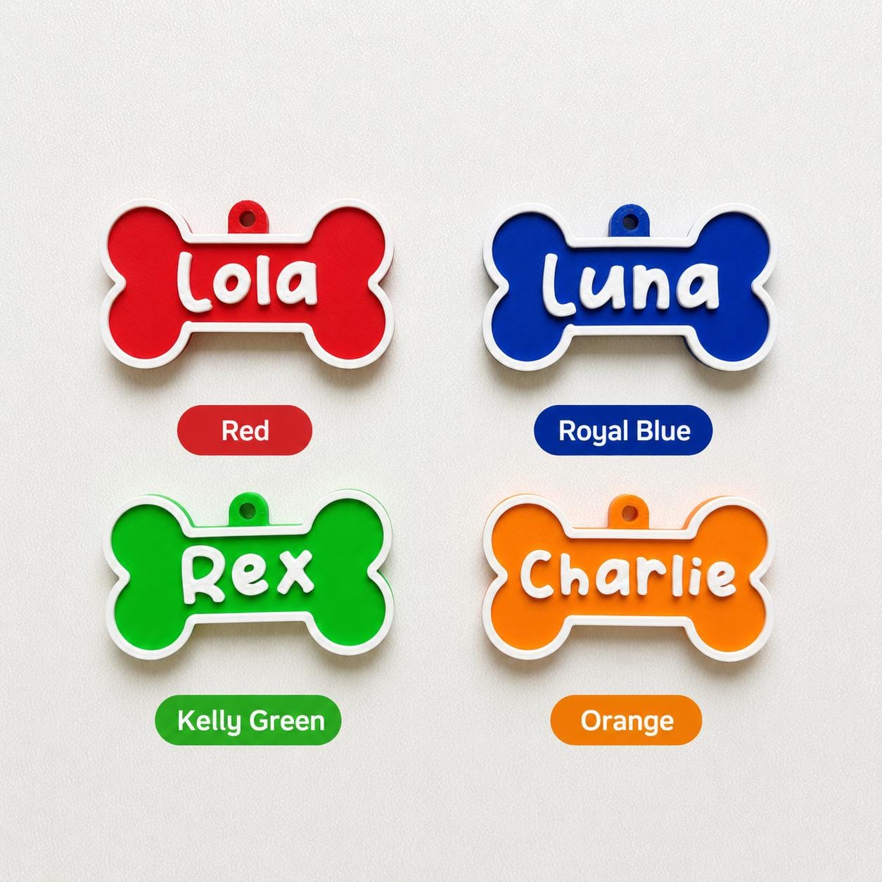Personalised Pet Collar Name Tag - Custom Dog Puppy Cat ID Disk Bone Charm