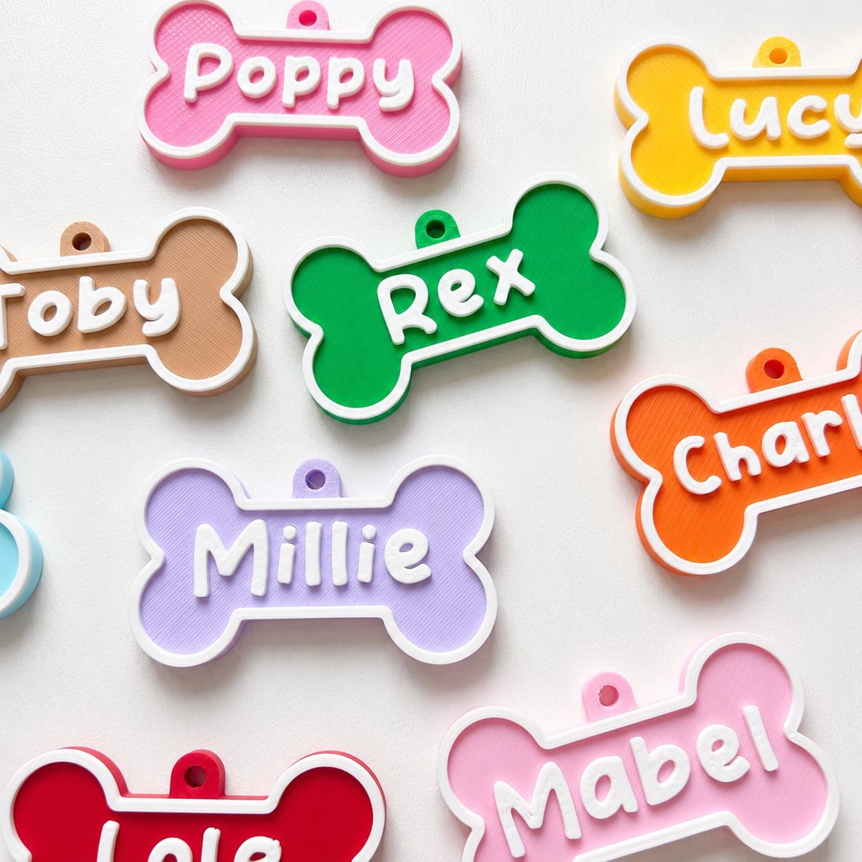 Personalised Pet Collar Name Tag - Custom Dog Puppy Cat ID Disk Bone Charm