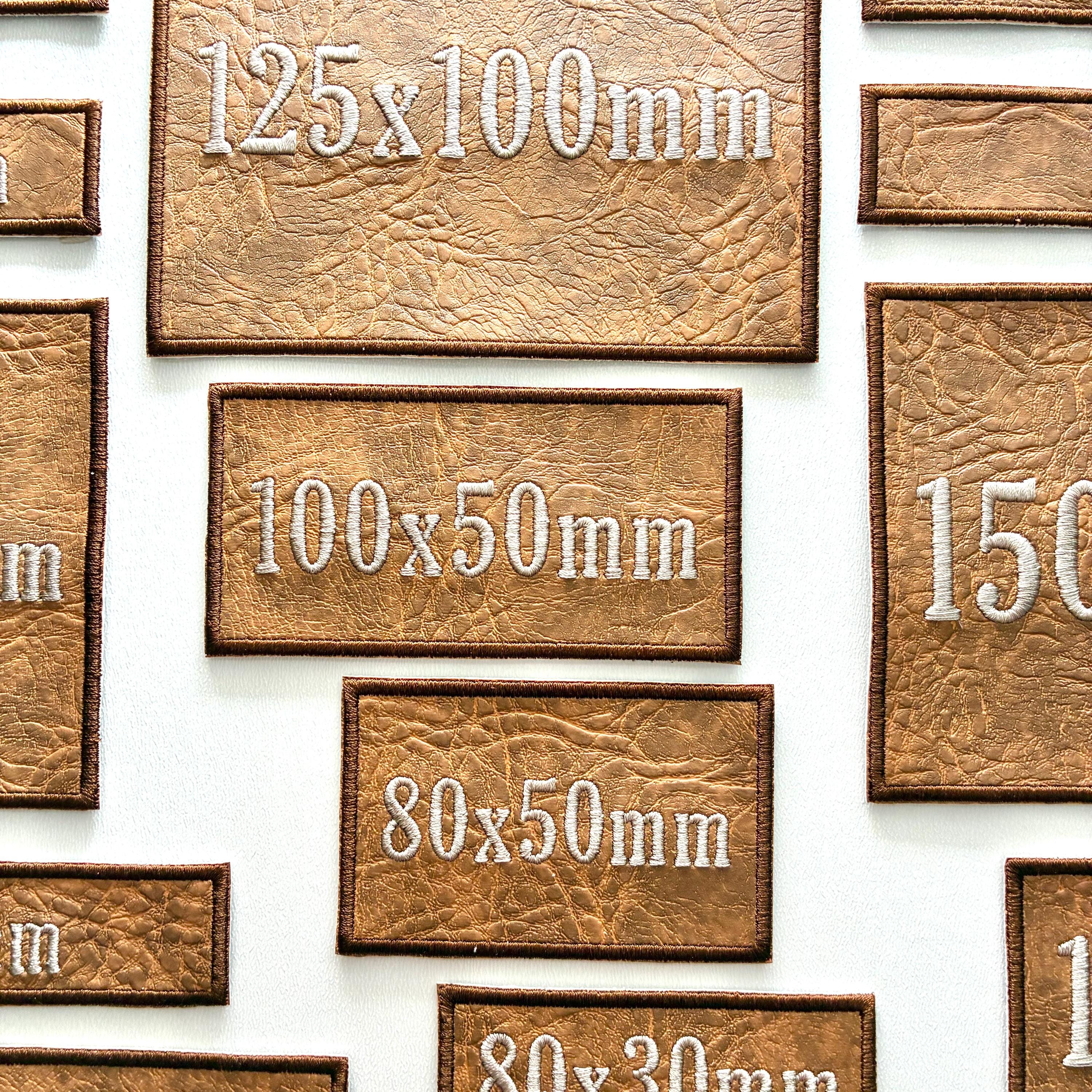 Personalised Embroidered Faux Leather Patches Sew/Iron/VELCRO® Biker Text Badges