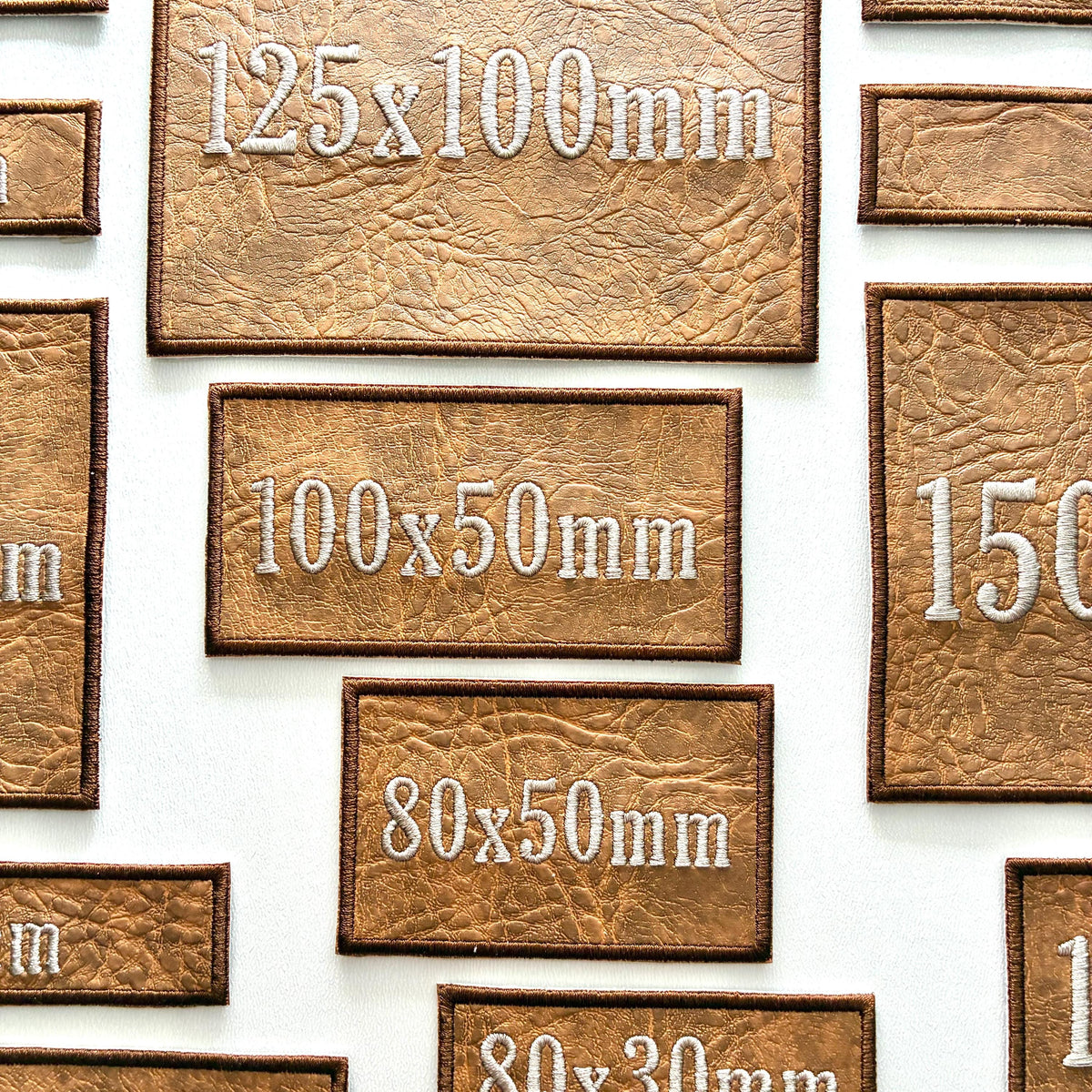 Personalised Embroidered Faux Leather Patches Sew/Iron/VELCRO® Biker Text Badges