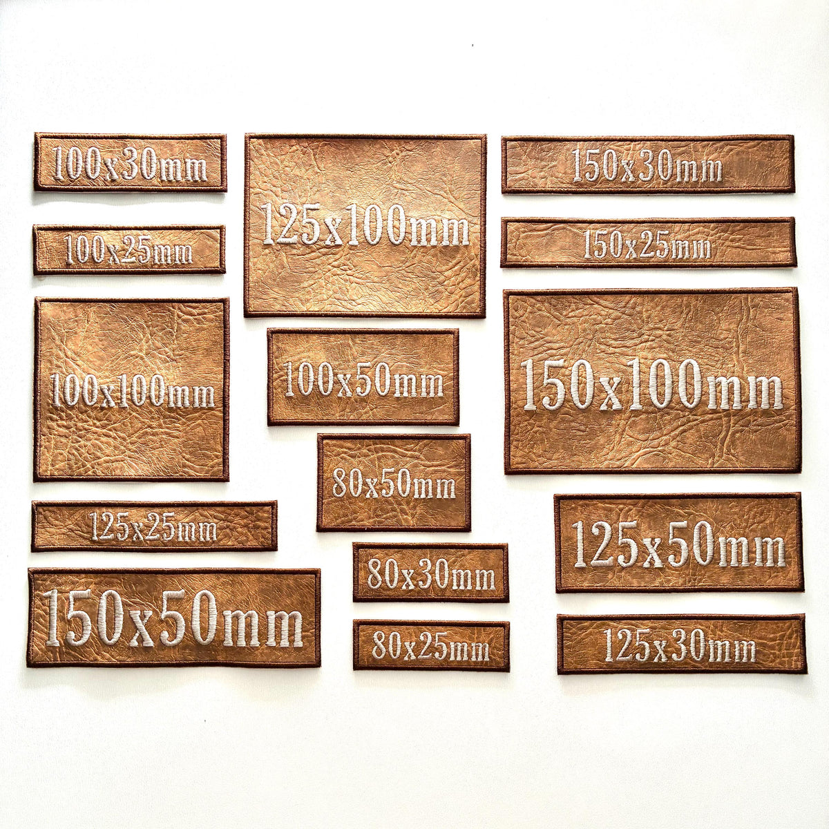 Personalised Embroidered Faux Leather Patches Sew/Iron/VELCRO® Biker Text Badges
