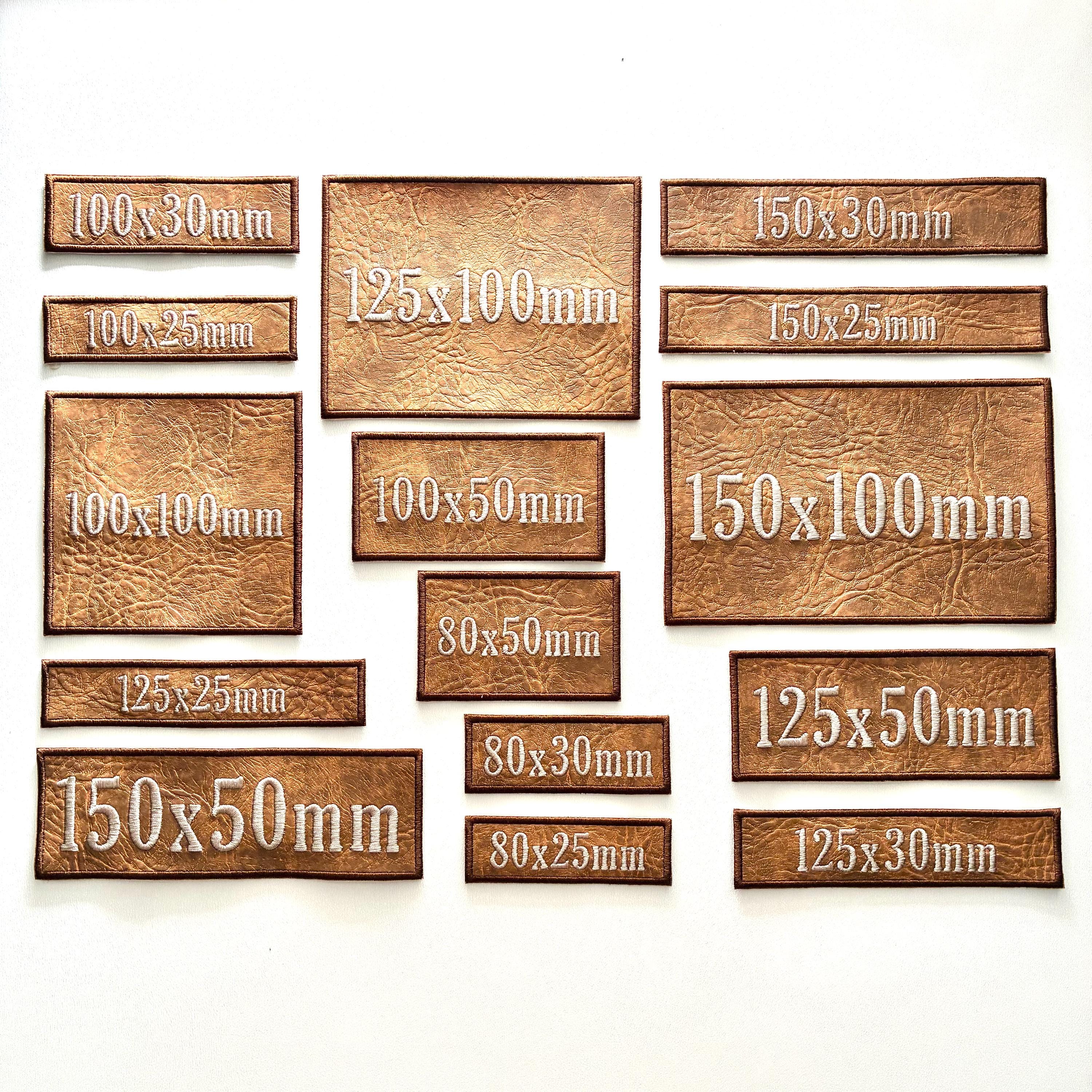 Personalised Embroidered Faux Leather Patches Sew/Iron/VELCRO® Biker Text Badges