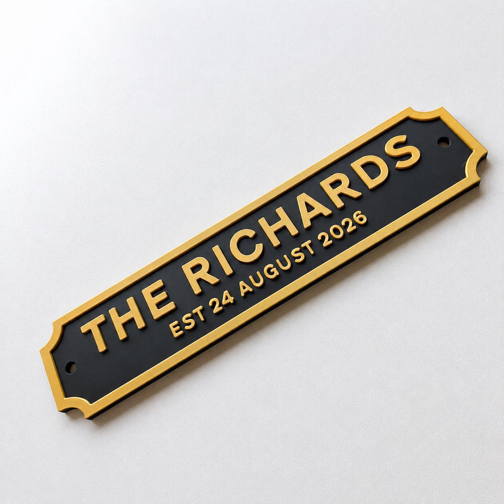Personalised Text Sign – Custom Family Wedding Street Road House Decoration Plate
