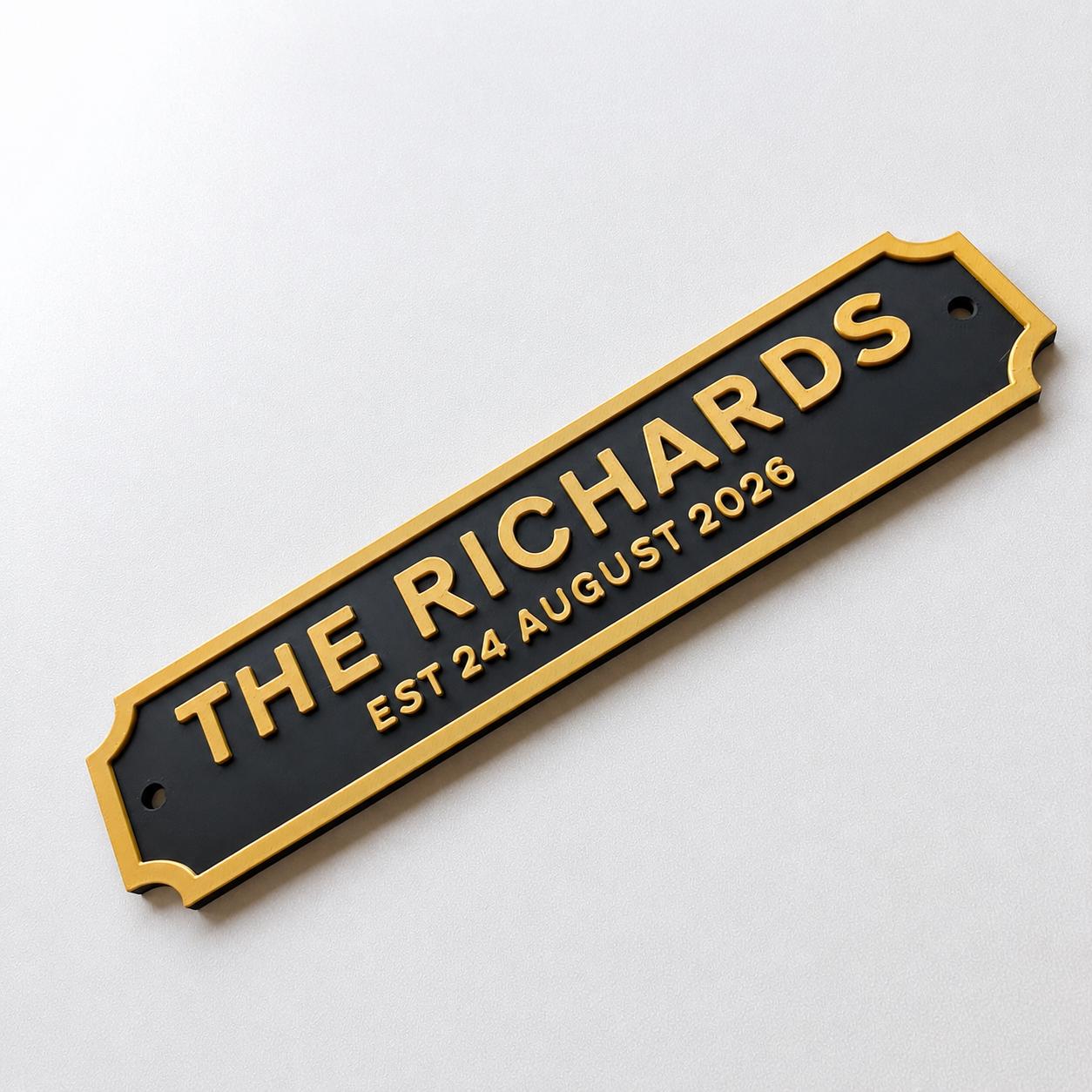 Personalised Text Sign – Custom Family Wedding Street Road House Decoration Plate