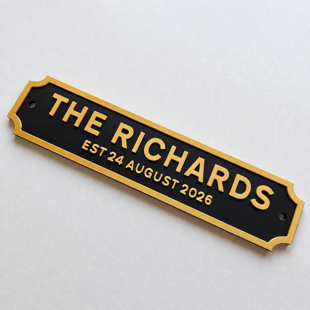 Personalised Text Sign – Custom Family Wedding Street Road House Decoration Plate