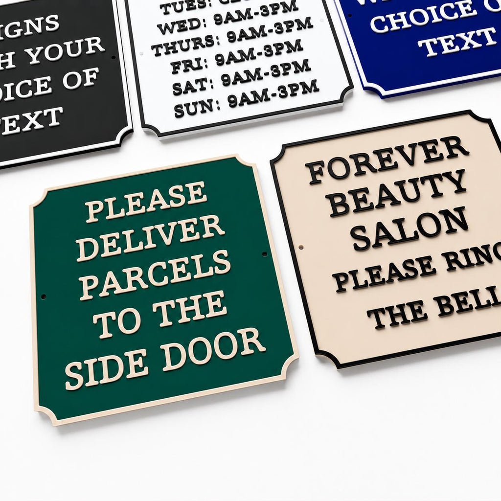 Personalised Text Sign – Custom House Business Name Window Warning Plate Plaque
