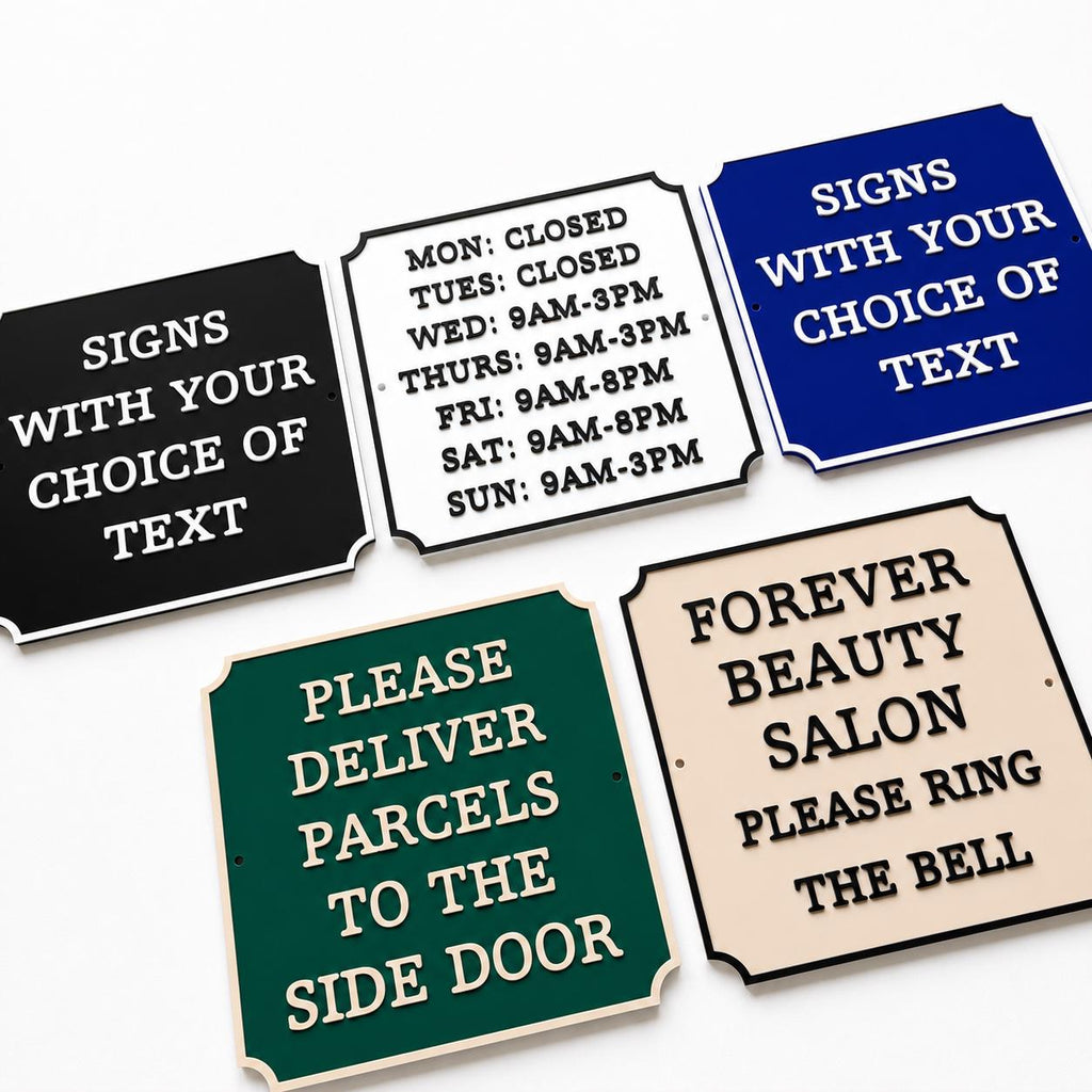 Personalised Text Sign – Custom House Business Name Window Warning Plate Plaque
