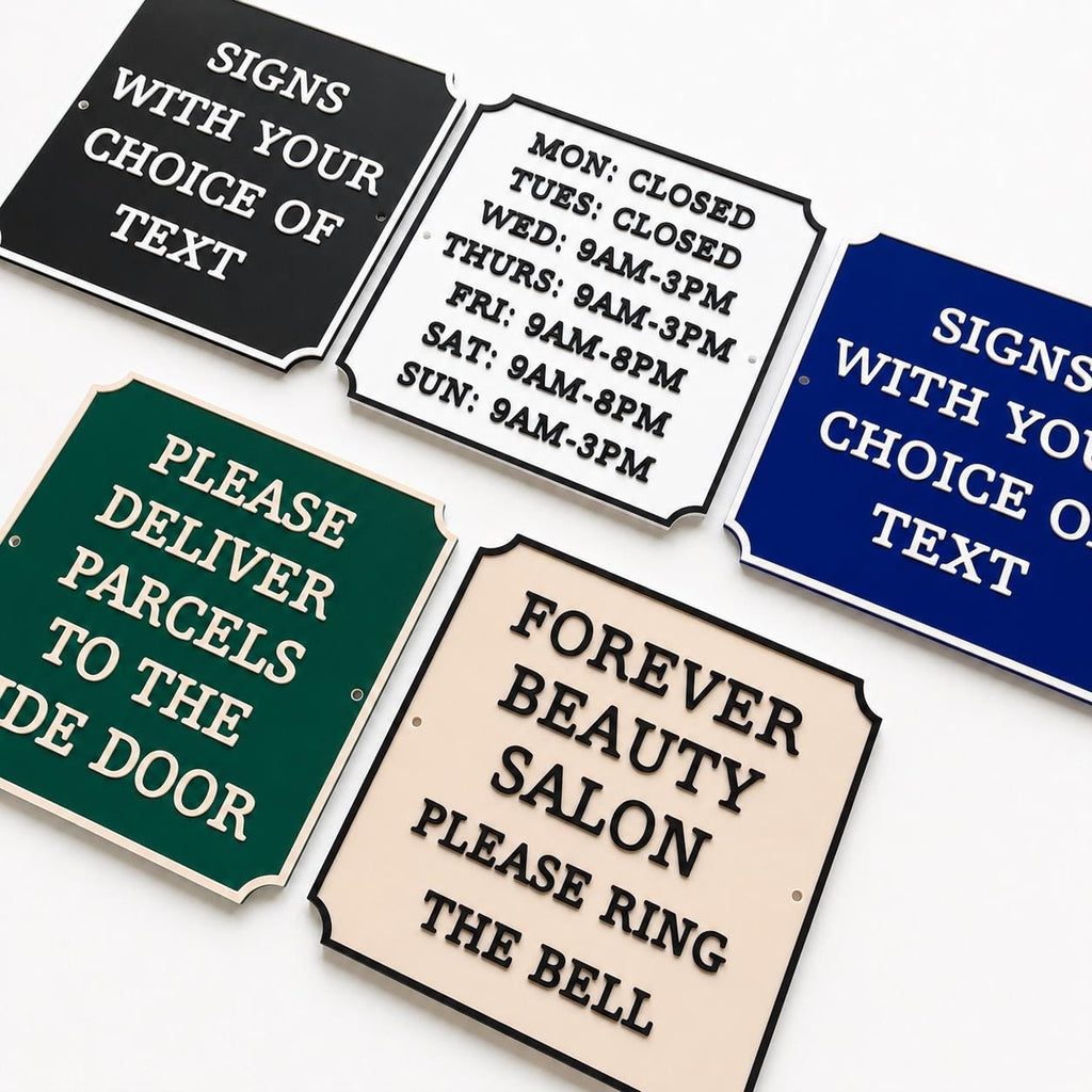 Personalised Text Sign – Custom House Business Name Window Warning Plate Plaque