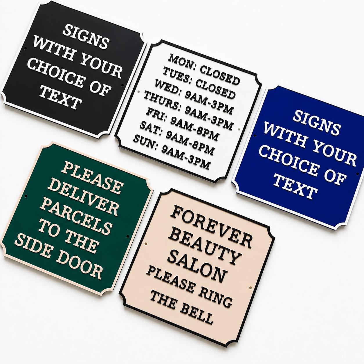 Personalised Text Sign – Custom House Business Name Window Warning Plate Plaque