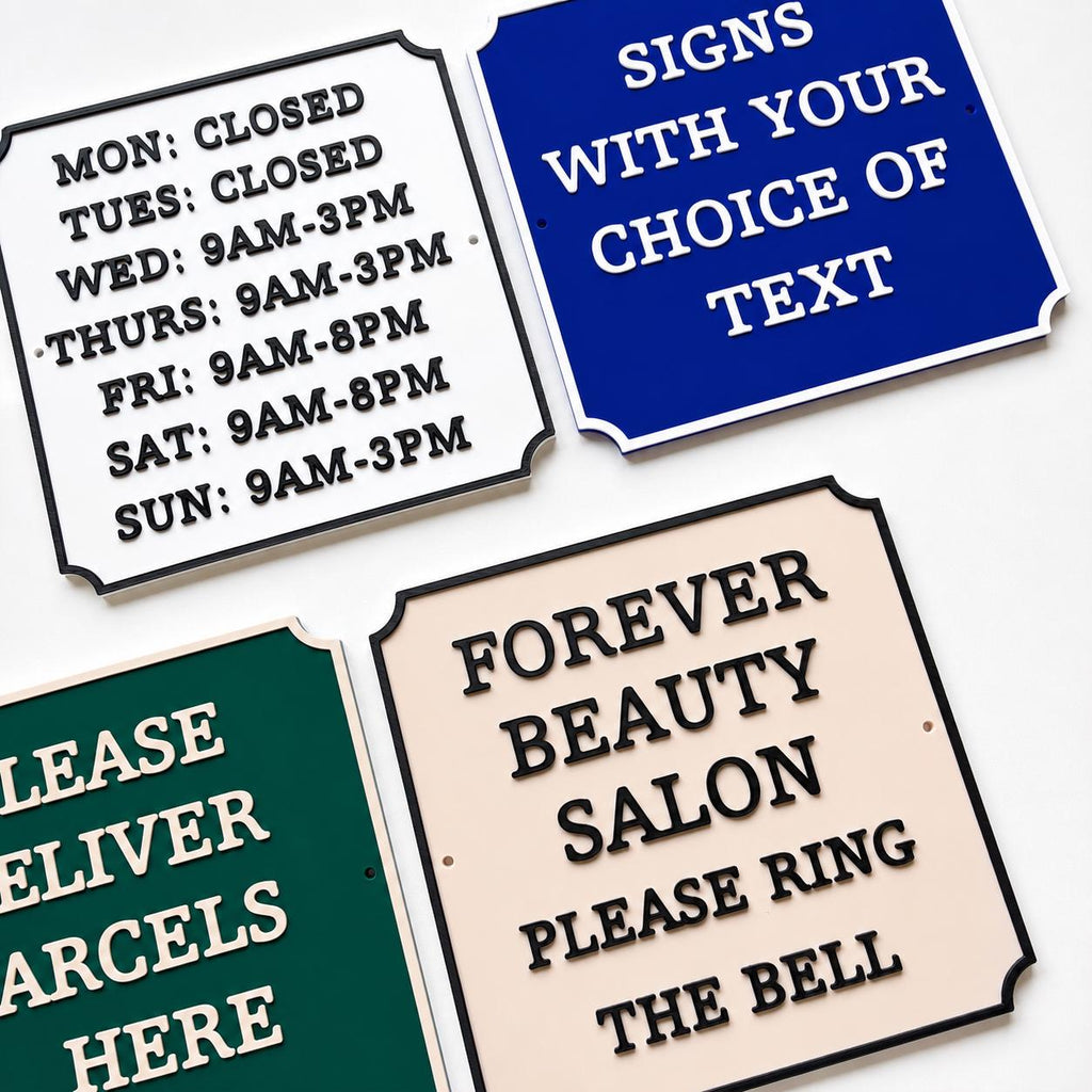 Personalised Text Sign – Custom House Business Name Window Warning Plate Plaque