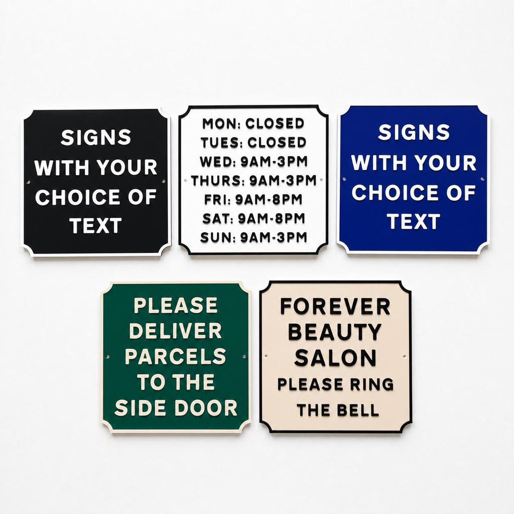Personalised Text Sign – Custom House Business Name Window Warning Plate Plaque