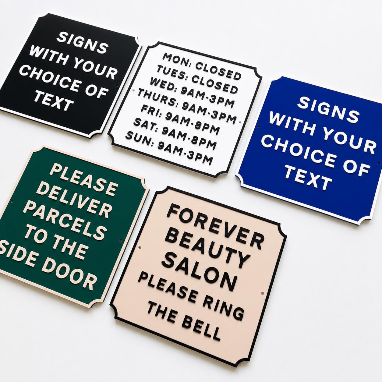 Personalised Text Sign – Custom House Business Name Window Warning Plate Plaque