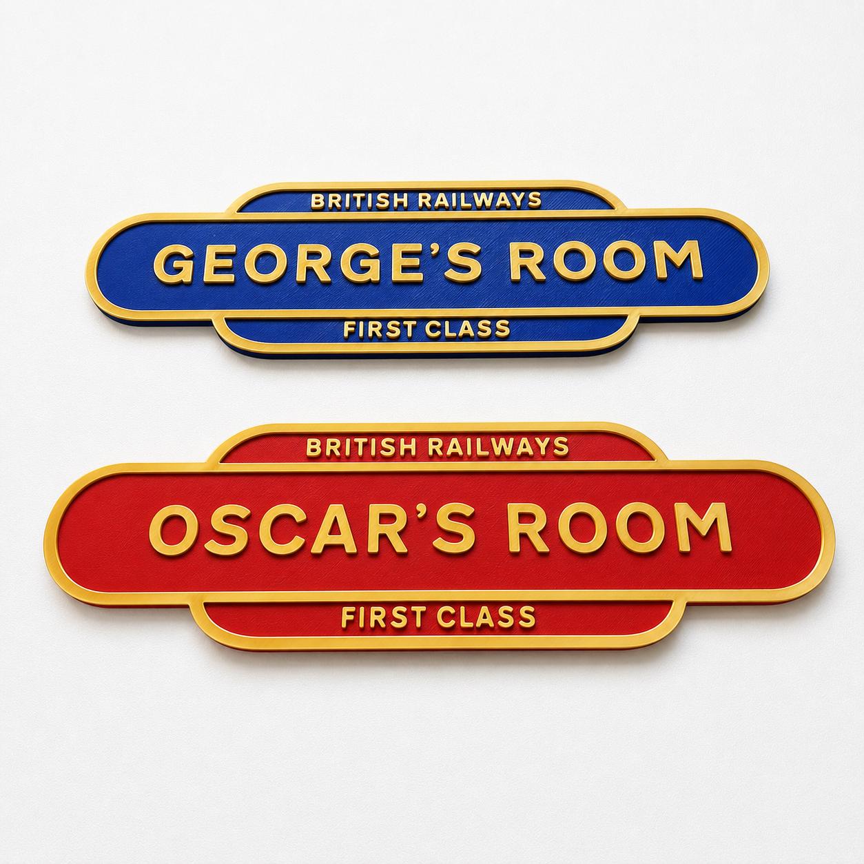 Personalised Name British Railways Train Door Sign Boys Bedroom Decoration Plate