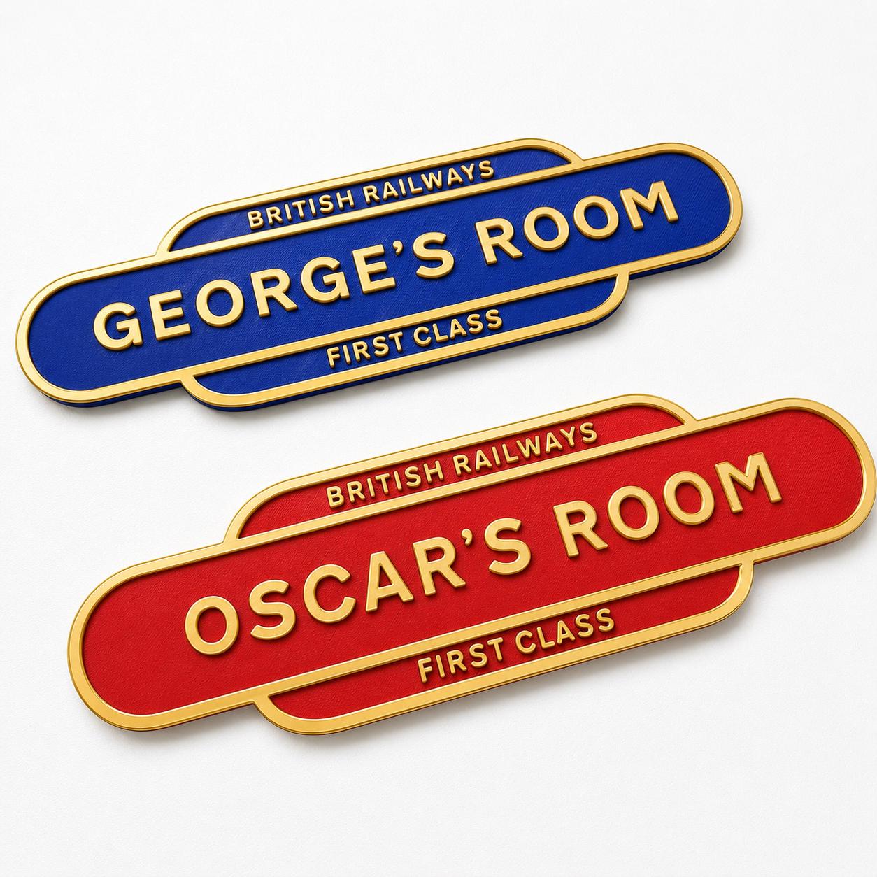 Personalised Name British Railways Train Door Sign Boys Bedroom Decoration Plate