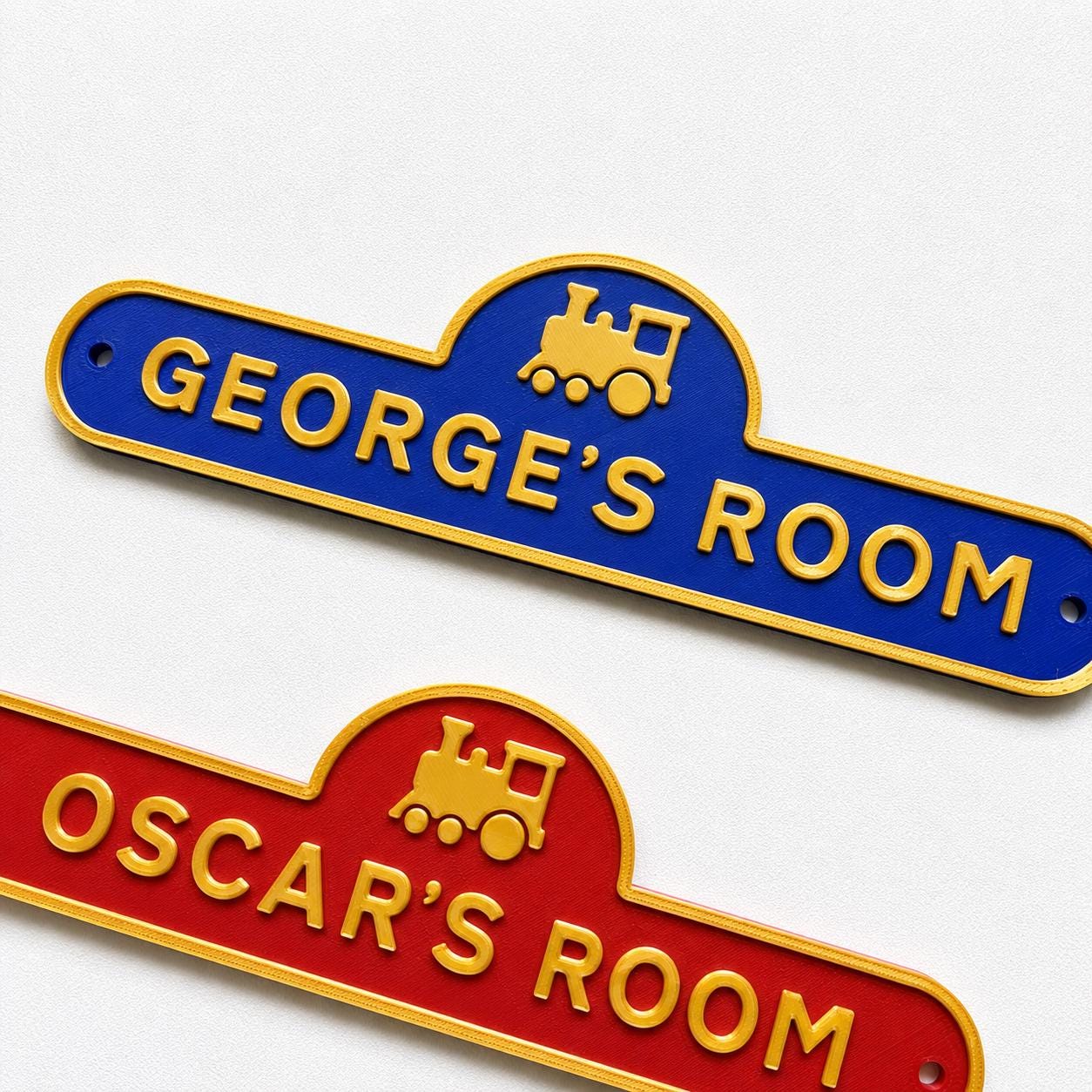 Personalised Kids Name Train Door Sign – Custom Boys Bedroom Decoration Plate