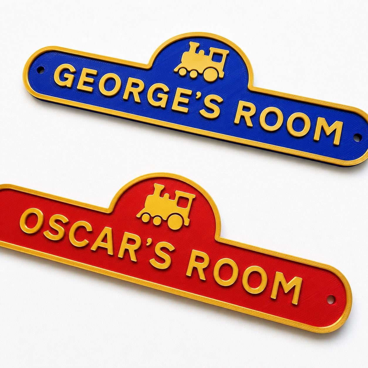 Personalised Kids Name Train Door Sign – Custom Boys Bedroom Decoration Plate