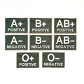 Embroidered Blood Group Olive Patches 90x60mm Sew/Iron/VELCRO® Military Medical Badges