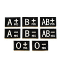 Embroidered Blood Group Black Patches 50x30mm Sew/Iron/VELCRO® Military Medical Badges