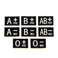Embroidered Blood Group Black Patches 50x30mm Sew/Iron/VELCRO® Military Medical Badges