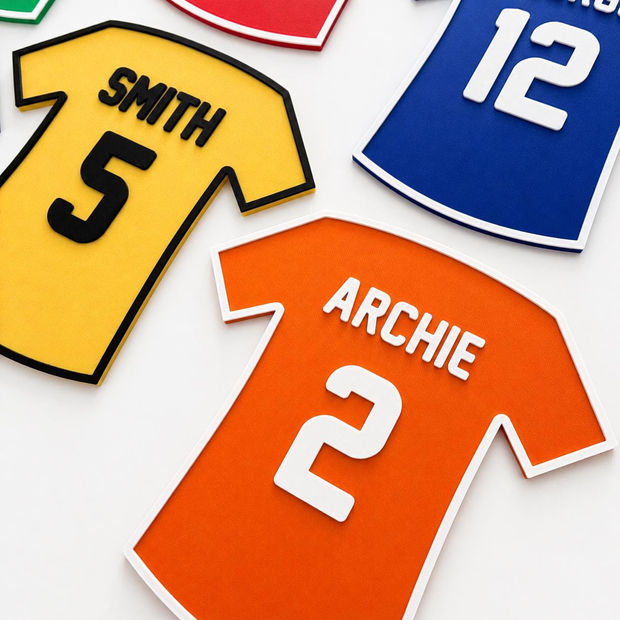 Personalised Football Shirt Plaque Kids Name Door Sign Custom Boys Bedroom Decor
