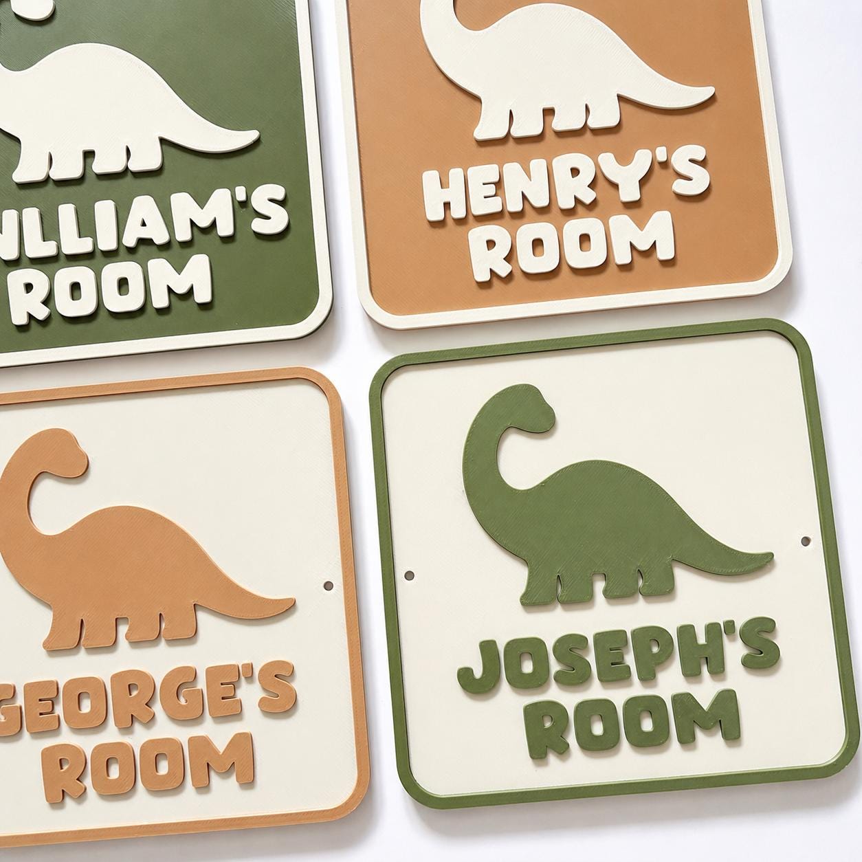 Personalised Dinosaur Bedroom Door Sign – Custom Kids Name Room Decoration Plate